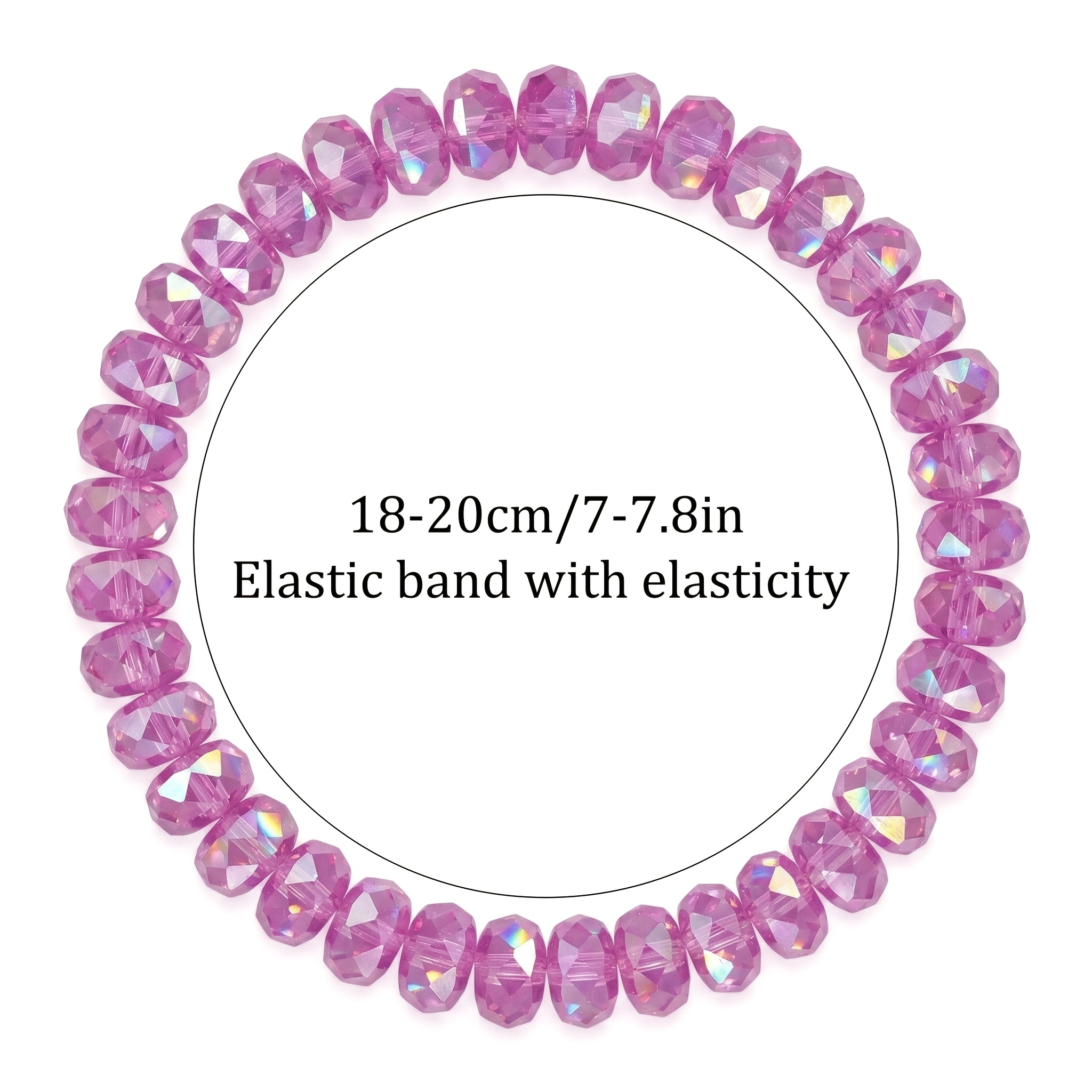 Women's Crystal Faceted Abacus Bead Stretch Bracelet